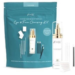 Xtreeme brand Cleansing Kit for Face, Eyelash Extensions and Brows